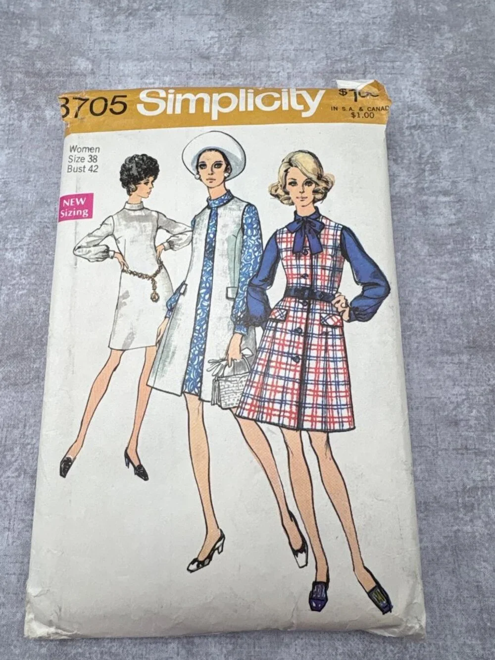 Simplicity 8705 Women Sewing Pattern Size 38 Dress Coats Uncut 1970